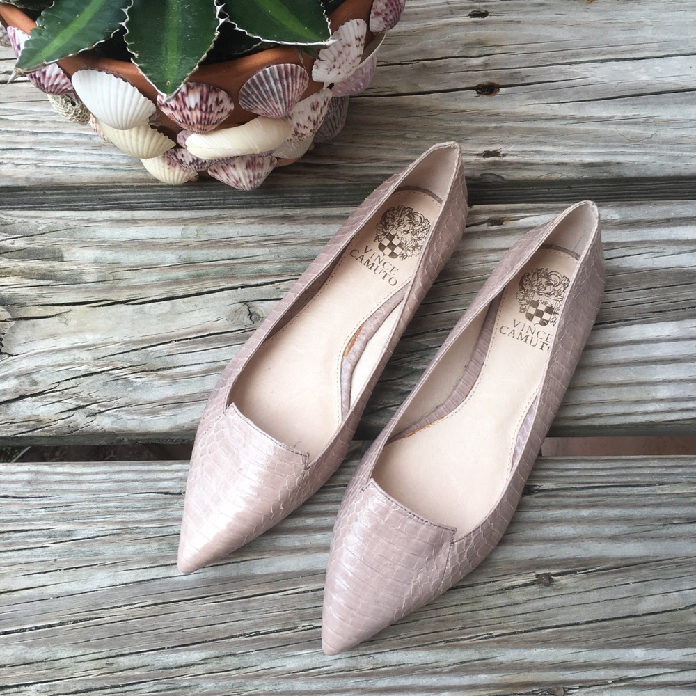 Vince Camuto Empa Gray Pointy Toe Flats